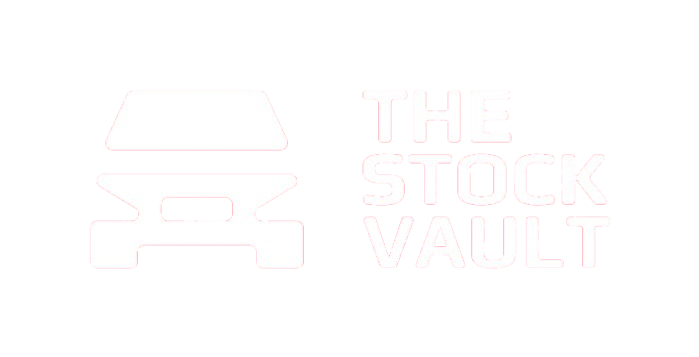 The Stock Vault logo in white